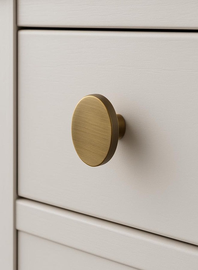 ABVIN Premium Thin Solid Brass Knobs Bar Handles, Modern Gold Cabinet Hardware, Furniture Pulls for Doors, Cabinets, Cupboards & Drawers (Knob) - Image 1